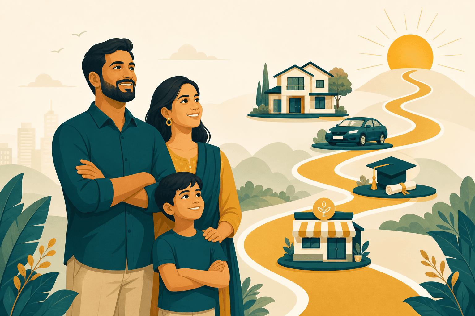 Family on their financial journey